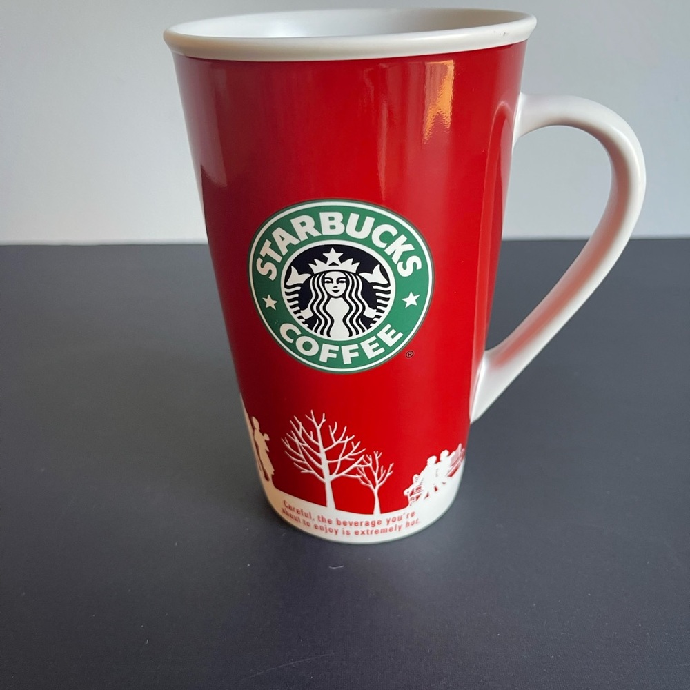 Starbucks 2006 Red Holiday Coffee Mug with Winter Scene
